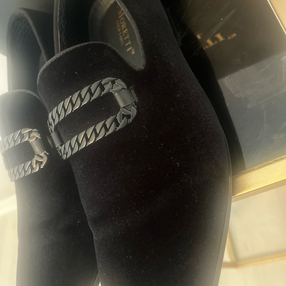 Moretti Black Velvet Buckle Dress Shoes - Picture 6 of 7